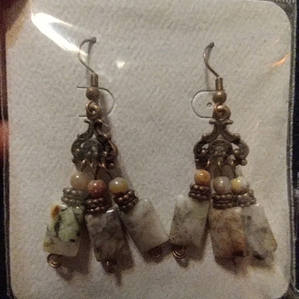 Natural Moss Jasper earrings